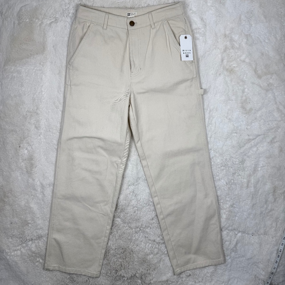 Billabong NWT Collet Carpenter Pant Ivory Denim Jeans 131182 Women's Size 28